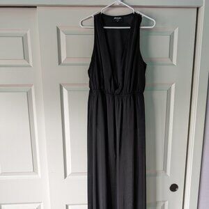 NastyGal Black Sheer Bodysuit Maxi Gown